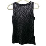 EXPRESS  Womens S Silver Black Tank Top Blouse Tiger Striped Metallic Sleeveless Photo 5