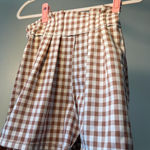 Pink and White Gingham Shorts with Belt Photo 4