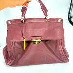 Cromia Large Leather Handbag Burgundy Made in Italy Purse Red Photo 0