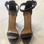 Bamboo Cute Gray velvet ankle straps platform sandals Heels Photo 3