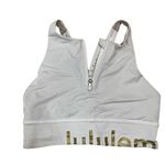 Lululemon  Energy Bra High Neck Long Line Size 6 White Gold Special Edition Zip‎ Photo 1