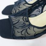Vintage 90s Ann Marino Navy Floral Mesh Heels Blue Size 8 Photo 5