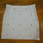 Talbots Gingham Toucan A-Line Skirt Sz 8 Blue White Cotton Lined Above Knee Photo 0