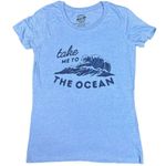 Crazy Dog Womens T Shirt Top Short Sleeve Surf Take Me To The Ocean Blue Large Photo 1