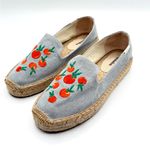 Anthropologie New Soludos x Oranges 8.5 Embroidered Chambray Denim Espadrille Photo 1
