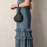 Lulus NWT  Know Your Heart Dusty Blue Polka Dot Ruffled Midi Dress Medium Photo 16