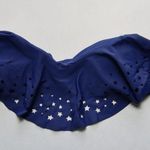 California Waves  Blue Star Eyelet Bandeau Swim  Bralette Bikini Top L Large Photo 0