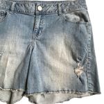 Lane Bryant Light Blue Denim Shorts Fray Raw Hem Women’s Plus Size 14 Distressed Photo 2