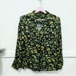 Ganni  Smile Paisley-Print Satin Long Sleeve Button Front Shirt Size EU 32 Photo 2