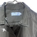 Sincerely Jules Military Vintage Look Distressed Snap Front Jacket Shirt XS Green Photo 1