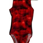 Nike Women's  High Neck Zipper Black Red Black Swimsuit Size 6 EUC #2495 Photo 0