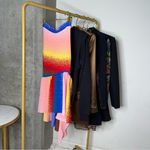 AMUR Asymmetrical Jacquard Knit Skirt in Rainbow Blue Photo 11