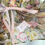 Selkie Paperdoll Floral Blouse Top Bow Tie Jardin De Fleurs Silk Pink Size L Photo 4
