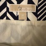 Michael Kors  Dark Navy Blue and White Chevron Pencil Skirt Photo 3