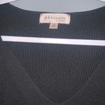 Philosophy Black V-Neck Ribbed Long Sleeve Soft Sweater for Women Large Photo 3