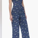 Avec Les Filles  FLORAL CAPSLEEVE CORSET WILDE LEG DENUM JUMPSUIT, SZ 0, $249 Photo 4