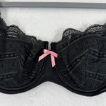 Victoria's Secret Victoria's‎ Secret Black Lace Bra Pink Bow Accent Lingerie Size 36C Photo 1
