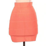 BCBGMAXAZRIA  TANGELO ORANGE Coral SIMONE TEXTURED Pencil SKIRT Size Small Photo 4