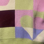 Top Shop Sweater Sz XS/S Abstract Colorblock  Knit Crop Striped Checker Hearts Photo 8