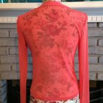 Carmin Coral Pink Sheer Cardigan Blouse Photo 2