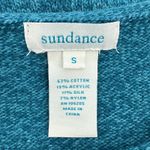 Sundance Long Sleeve Henley Knit Top Teal Blue Women's Small Cotton Silk Blend Photo 5