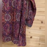 NWT World Market Size L/XL Bohemian V Neck Paisley Mixed Pattern Dress Red Size L Photo 3