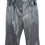 Aritzia Wilfred Beatrix Pants Flared High Waist Faux Leather Black Size 10 Photo 6