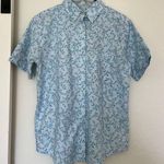 Cabin creek Vintage  Floral Blue Button Down Collared Shirt 90s Flower Preppy 8 Photo 0