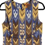 Tory Burch  Kiersten Linen Blend Sleeveless Ikat Print Sheath‎ Dress Size 8 Retro Photo 3