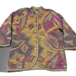 Vintage Geiger Collection Sweater Jacket Coat size 40 Patchwork‎ Floral Wool Size L Photo 0