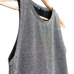 ZARA Metallic Stretch Sleeveless Fitted Tank Mini Dress Silver Grey Gray Medium Photo 3