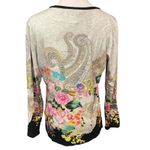 Viadeifili European Floral Paisley V Neck Long Sleeve Button Cardigan Size S NWT Pink Photo 4
