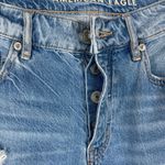American Eagle  SZ 4 Tomgirl Jeans Button-Fly Distressed Rips Whiskered Mid-Rise Photo 7
