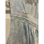 Earth Angels Nightgown Blue White Floral Sleeveless Cotton Knee Length Large Photo 1