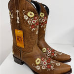 Soto Boots Womens Showstopper Snipped Toe Floral Cowgirl Boots Size 11 Photo 0