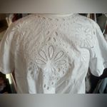 ZARA  XS Oversized Cropped Tie front Knot Embroidered Cotton Shirt Photo 4