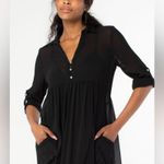 Lovestitch Sheer Black Flowy Chiffon Maxi Dress Kaftan XS-Large Photo 4