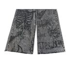 Romwe  Vintage Washed Skull Butterfly Tattoo Black Jeans Goth Grunge Punk Size M Photo 3