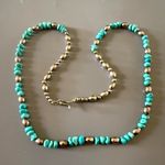 Southwestern Turquoise Colored Howlite Gemstone Necklace W/ Silver Beads Blue Photo 3