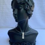 Sterling Silver Women's Curve Loop Pendant, Sparkly CZ Accents Photo 0