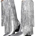 Silver Cowboy Boots Size 12 Photo 0