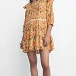 ZARA NWT  Floral Print V-Neck Ruffle Sleeve Babydoll Mini Dress Size Medium Photo 0