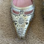 N.Y.L.A. Gold Leather/Beaded Pointed Toe Shoes sz 7 Photo 2