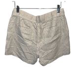 Caslon  Linen Blend Elastic Waist Pull On Shorts Tan Striped NWT Size XS‎ Photo 1