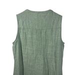 Briggs Dress Women M Relaxed Fit Linen Blend Spring Knee Length Pockets Buttons Green Size M Photo 3