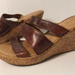 Brown handcrafted footwear wedge heeled sandal women fits size 8 Photo 1