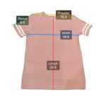 C Short‎ Sleeve Crew Neck Striped Trim Rose Pink T Photo 7