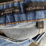 See Thru Soul Women’s High Rise Boyfriend Shorts Sz 31 Blue Photo 2