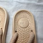 Allbirds Womens Sugar Zeffer Lux Beige Slip-On Sandals Braided Thong Toe Straps Photo 3