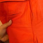 Loft  Orange Linen Belted Chino Shorts Photo 4